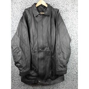 CIDPAO Genuine Lamb Leather Jacket XL Black Bomber Coat Made in‎ Mexico